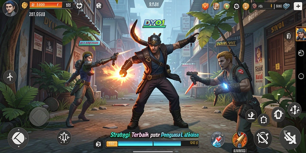 Screenshot gameplay DYO1 menunjukkan aksi strategis seru.