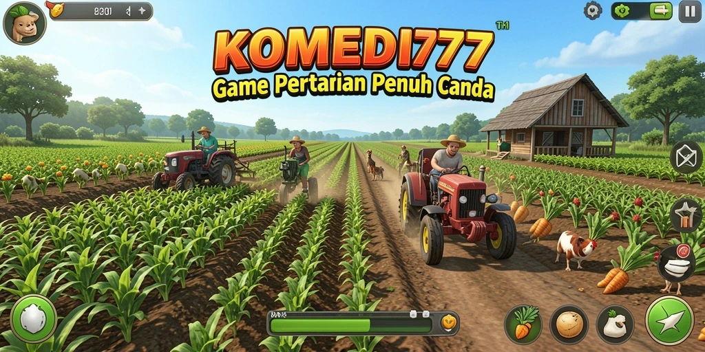 Tampilan gameplay yang ceria dan menarik dalam KOMEDI77.