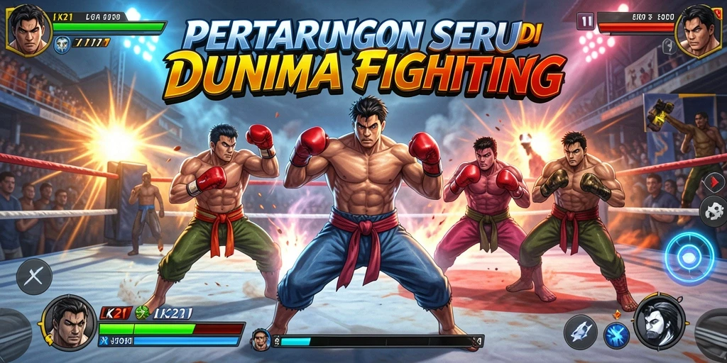 Tampilan gameplay LK21 yang seru dalam pertarungan Fighting.
