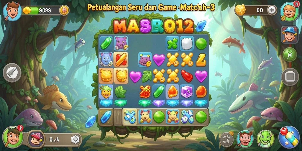 Gameplay seru dalam game Match-3 dengan grafis menarik.