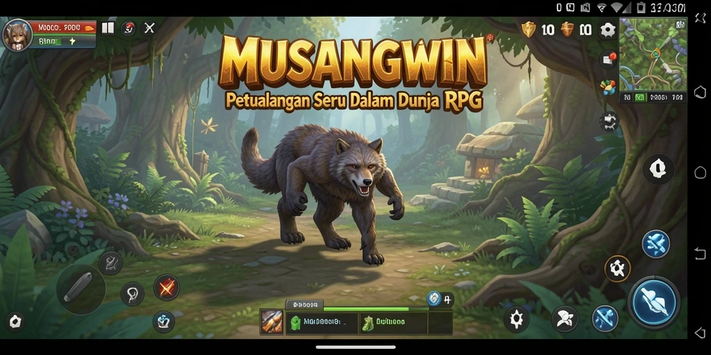 Screenshot utama MUSANGWIN menampilkan gameplay seru dalam dunia RPG.