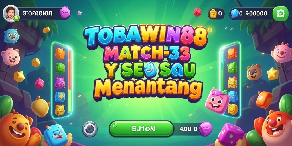 Tampilan menarik dari gameplay Match-3 yang seru.